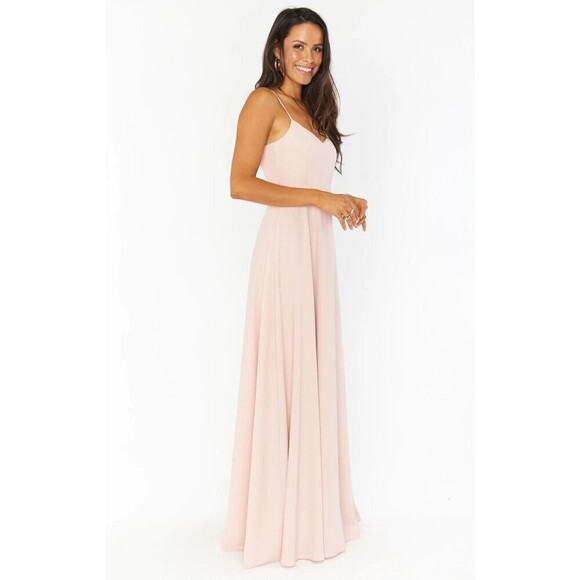 Show Me Your Mumu Faith Maxi Dress Dusty Blush Crisp XXS - Picture 3 of 6